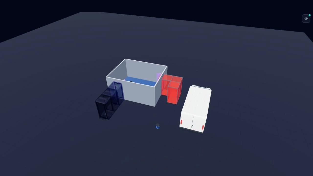AsbestoPlan 3D editor showing the same fictional enclosure project