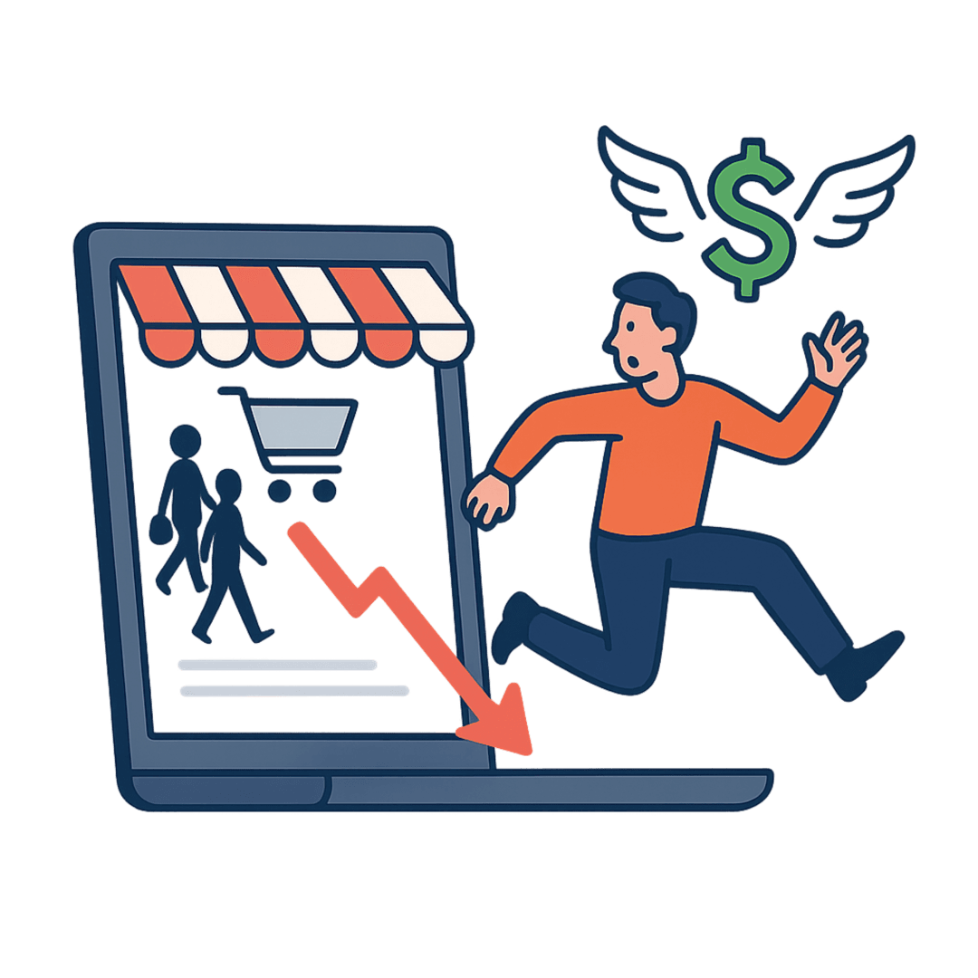 Visitors bounce, sales vanish